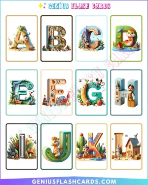 Printable Alphabet Recognition Uppercase Letters Flashcards Ver. 1 A