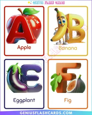 Beautiful-Printable-Downloadable-Montessori-Alphabet-Recognition-Fruits-and-Names-Uppercase-Letters